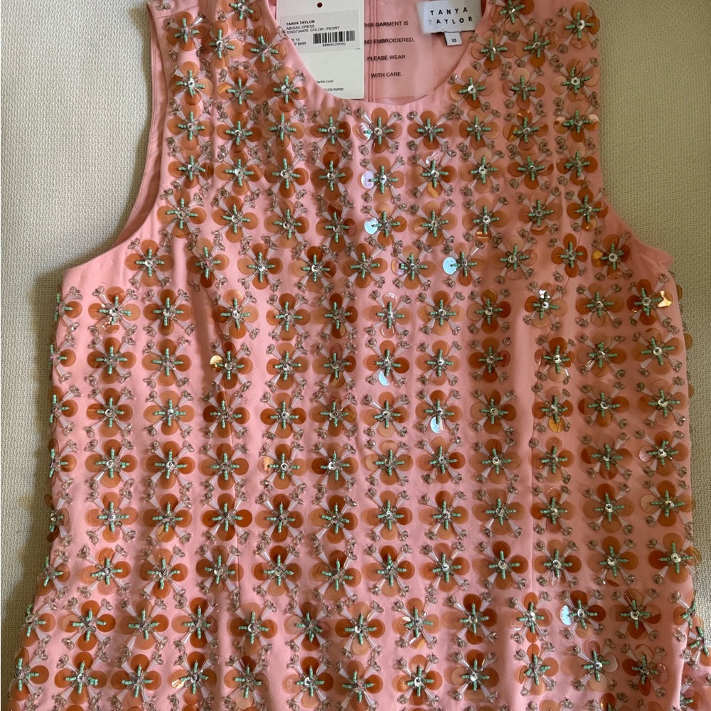 Tanya Taylor Abigail Pink Embellished Mini Dress - Picture 4 of 6